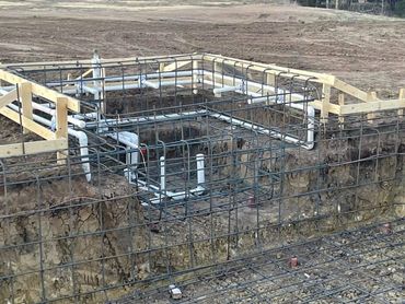 Wire form and plumbing complete.