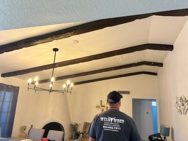 Cealing beam instalation