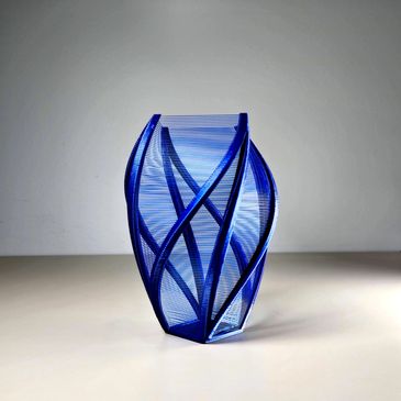 Twisty Vase in Fillamentum Pearl Night Blue PLA