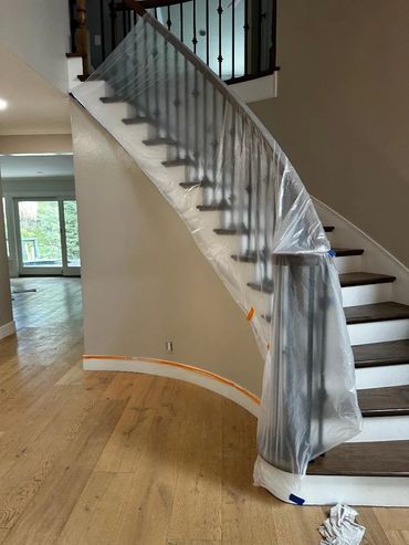 preparing stairway for interior painting yorba linda ca