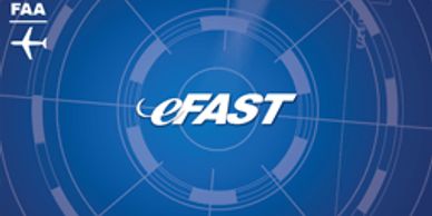FAA eFAST logo on a blue tech background.
