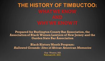 Timbuctoo, NJ _Guy Weston_African American History