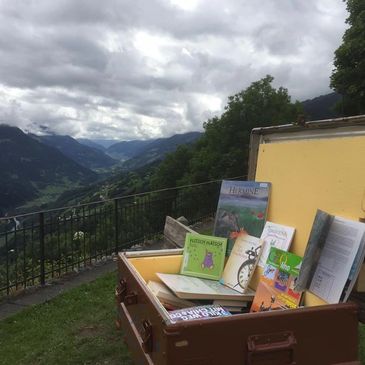 Chistas da cudischs Biblioteca Breil sper bauns e sendas | Bücherboxen an schön gelegenen Ruhebänken