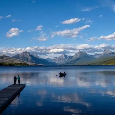 Fishing boat and dock at Holter Lake