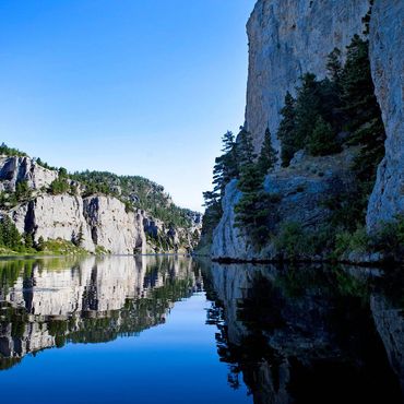 Clear waters of Holter Lake