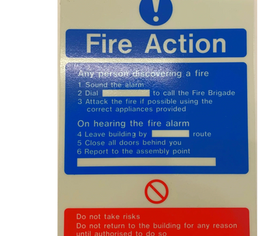 Fire Action Sign PHL
