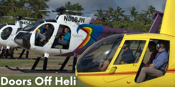 helicopters in a row at airport