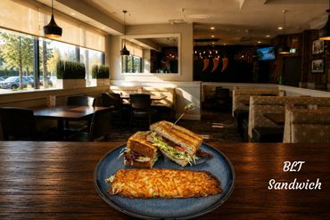 BLT sandwich. Lettuce, tomato and bacon, one of our fauvorites with crispy hash brown on the side.