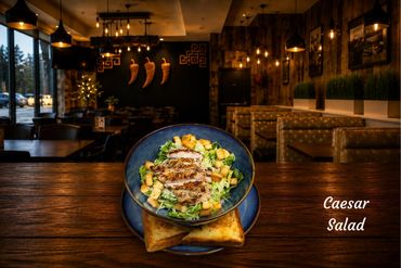 Grilled chicken breast, crispy romaine lettuce, crunchy croutons, and shaved Parmesan, all tossed in a creamy Caesar dressing. Light, fresh and full of flavor.