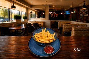 Crispy golden fries piled high.