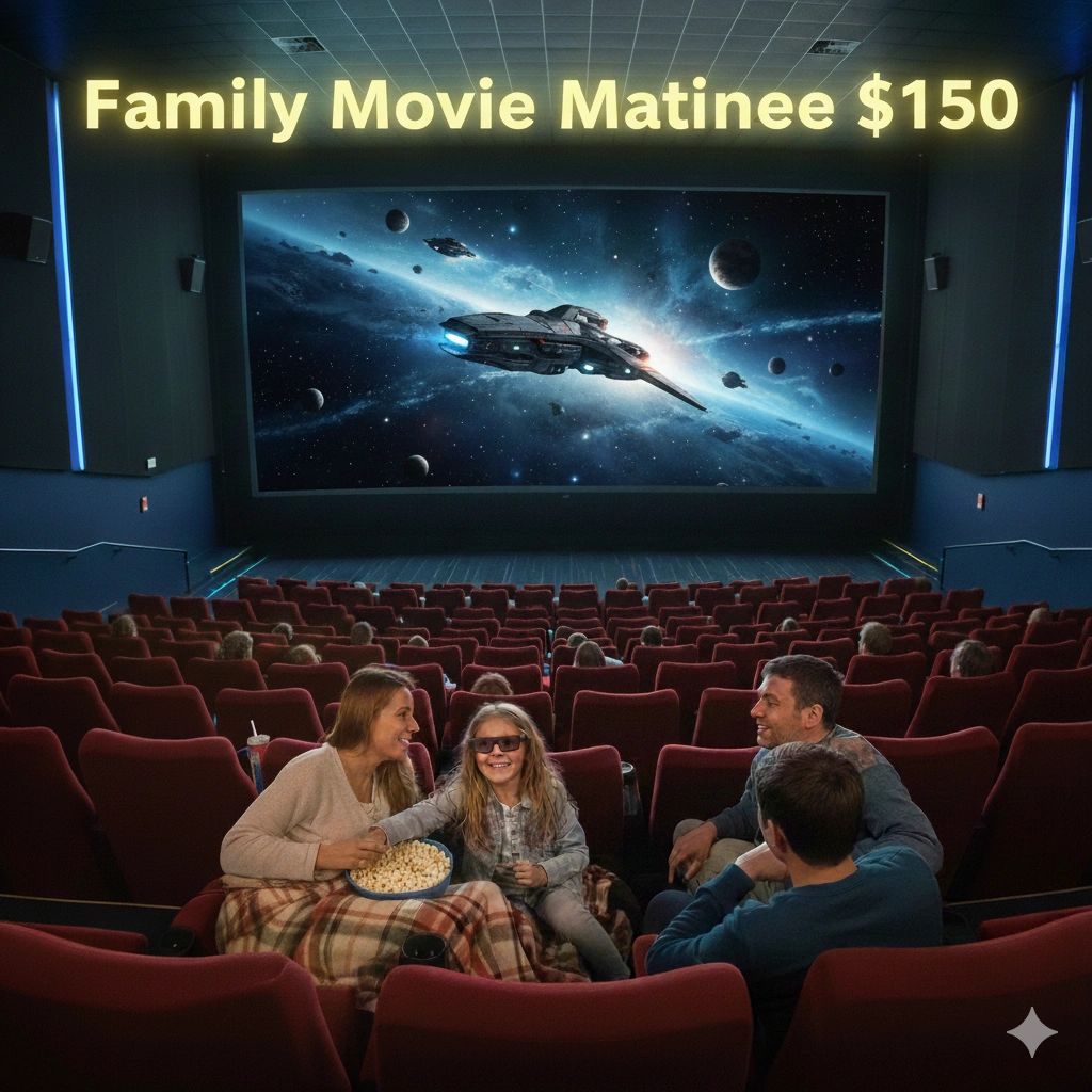 A Family rented the theater for a family matinee.