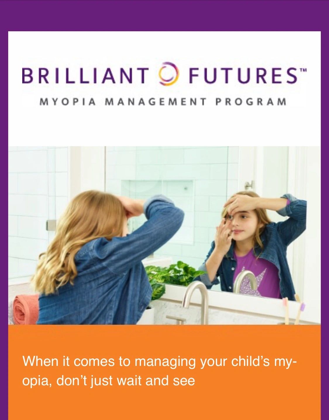 Myopia management is available for children 8-12 yrs old. Nearsightedness can hinder children with s