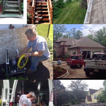 a collage of pictures showing some of the services provided by NJ Home Maintenance Services