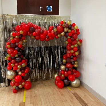 We created this Heart hoop with organics for a Great Gatsby theme party