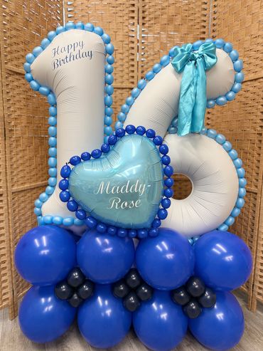 Beaded 16th balloon stack