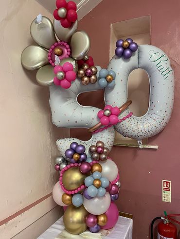 Super large Floral glitz balloon stack