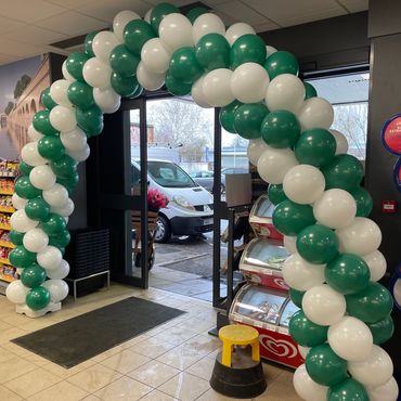 A corporate opening twisted arch.