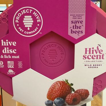 Strawberry scented frisbee & lick mat - $10