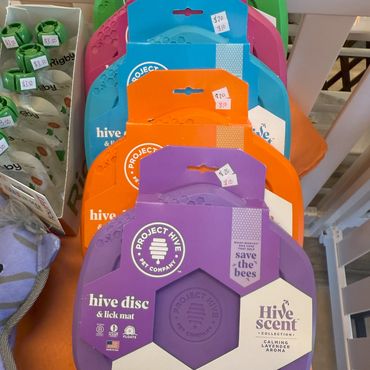 Various scented frisbee & lick mats - $10