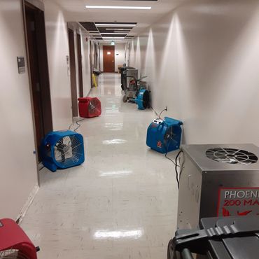 Marvin Senior water remediation and using fans to dry area Tenant 2 Owner Consulting