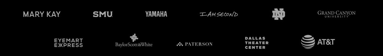 Wonder Road Films clients: SMU, Eyemart Express, AT&T, YAMAHA, Mary Kay