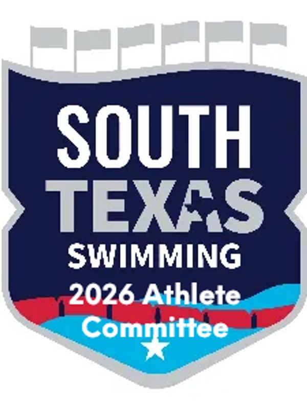 Logo for South Texas Swimming 2026 Athlete Committee with flags.