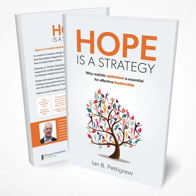 Book titled 'Hope Is a Strategy' by Ian B. Pettigrew with a colorful tree illustration on the cover.