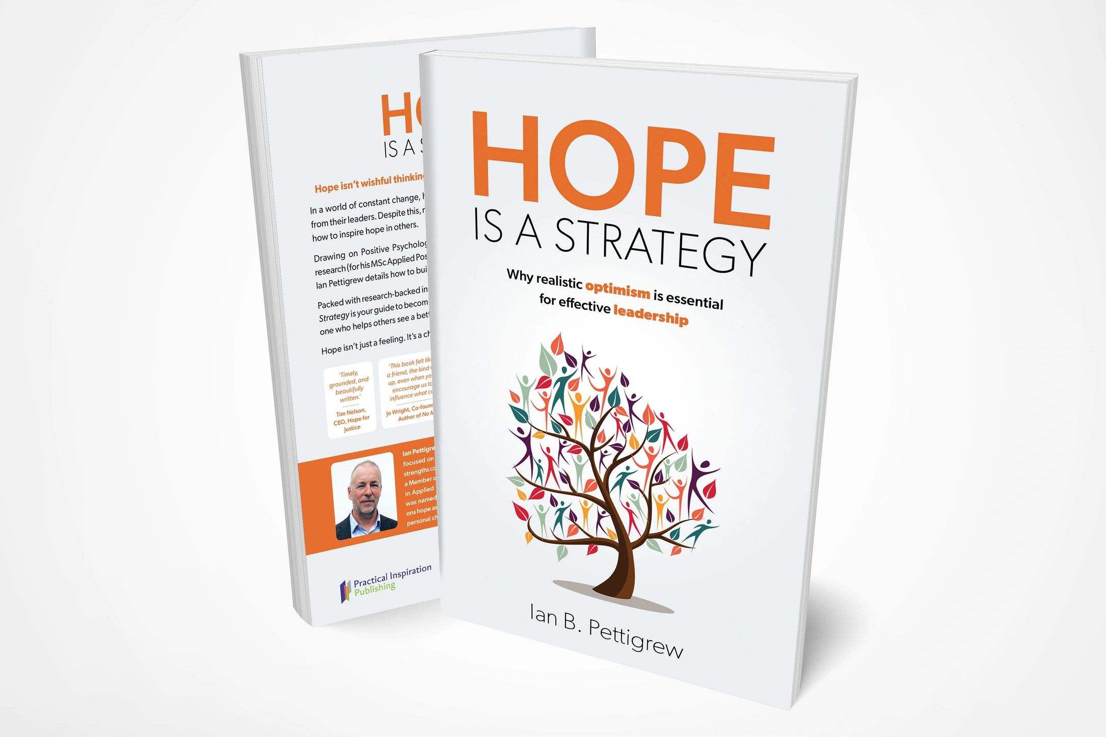 Book titled 'Hope Is A Strategy' by Ian B. Pettigrew with a colorful tree illustration on the cover.