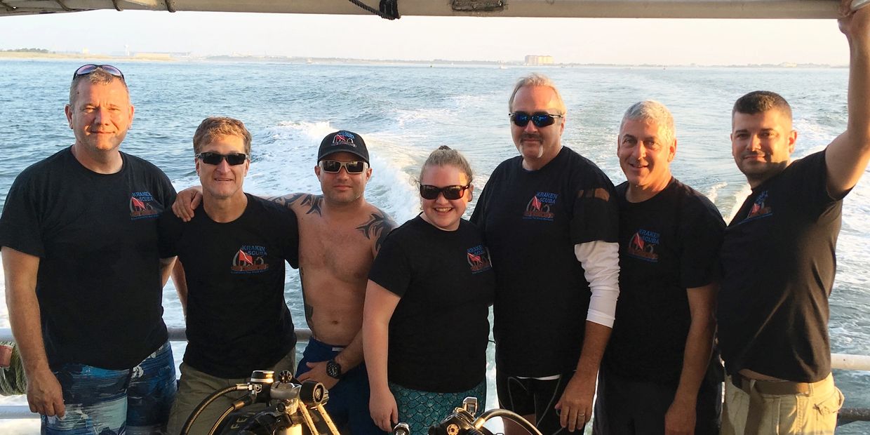 Kraken Scuba professional dive staff on boat