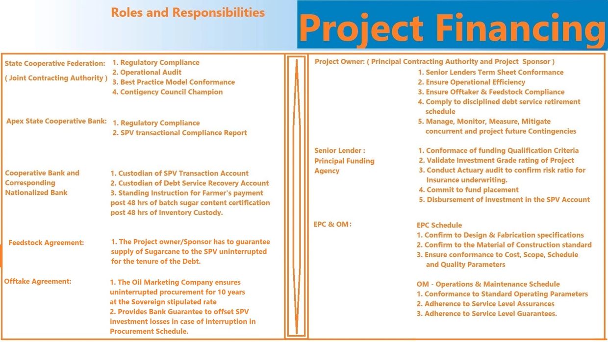 Stakeholders Roles and Responsibilities to enable Project Finance and Capital Raise