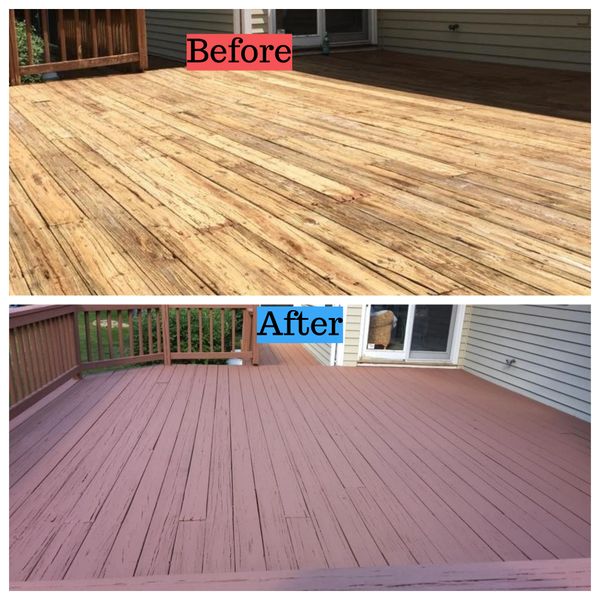 Before and After Deck Staining in Redding, CT