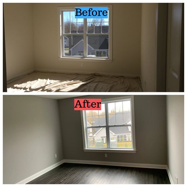 Before and after wall, ceiling, trim paint. Danbury, CT