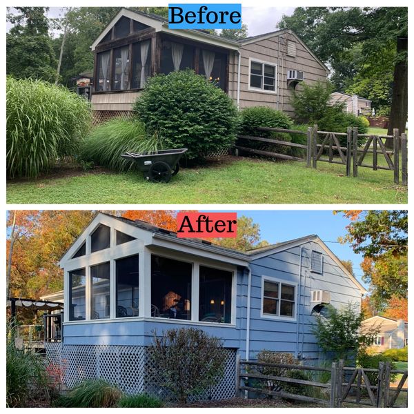 Before and after exterior painting in Brookfield, CT