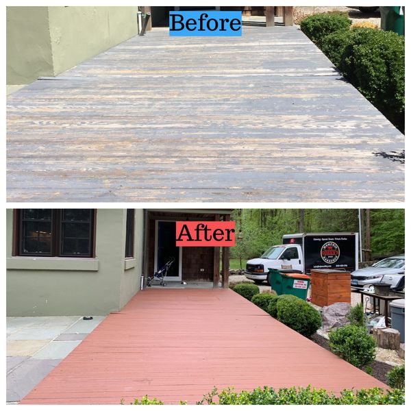 Before and After Deck Staining in Redding, CT