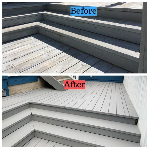 Before and After Deck Staining in Brookfield, CT