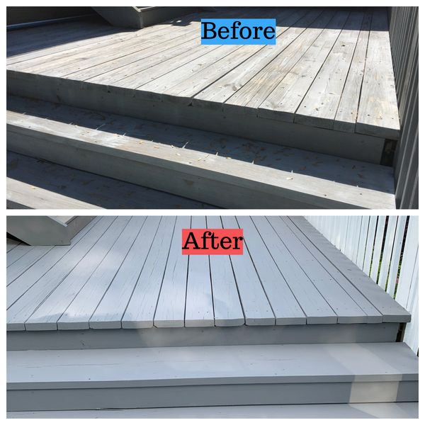 Before and After Deck Staining in Brookfield, CT
