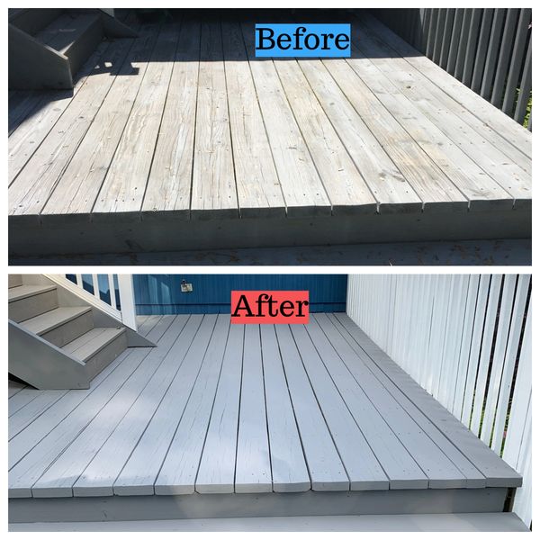 Before and After Deck Staining in Brookfield, CT