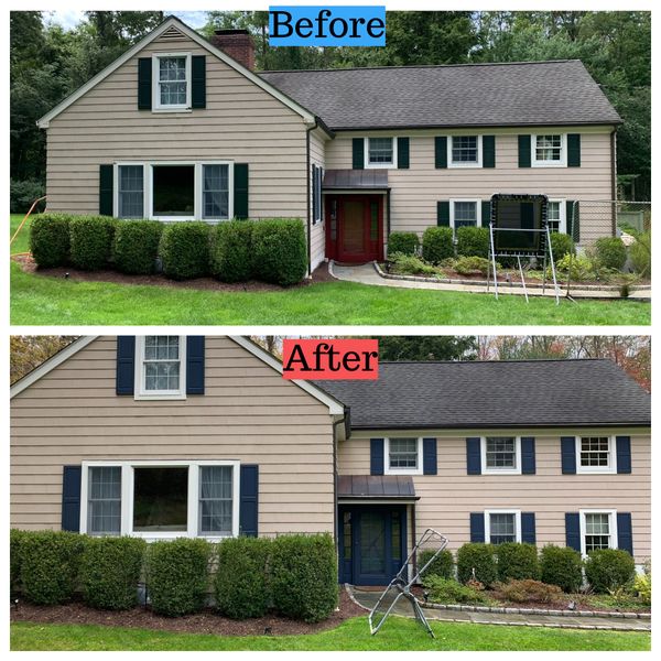 Before and after exterior painting Bedford, NY