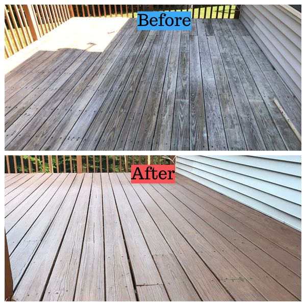 Before and After Deck Staining in Brookfield, CT