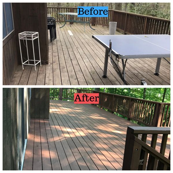Before and After Deck Staining in Ridgefield, CT