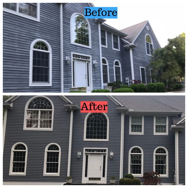 Before and after exterior painting in Brookfield, CT