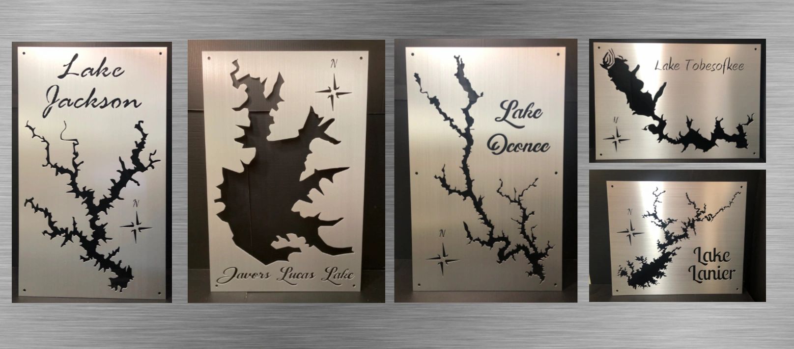 Metal Lake Maps Lake Decor, Lake Wall Art