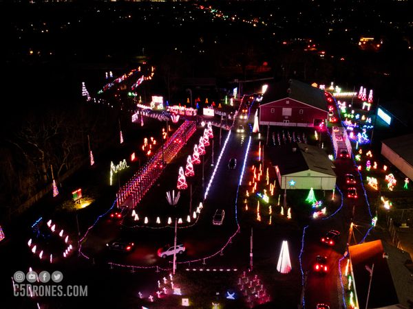 Aerial view of the light show