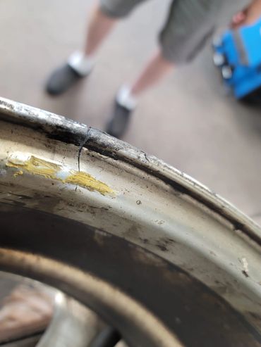Cracked Rim getting ready to be fixed