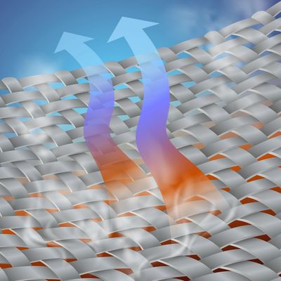 Heat and moisture being expelled from graphene infused fabric