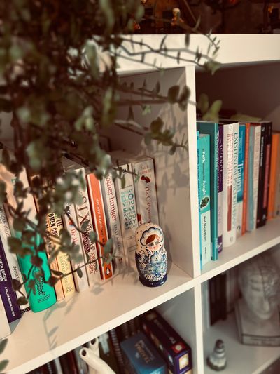 Therapy, counselling, books, nesting dolls, psychology