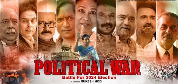 Collage of political figures with 'Political War: Battle for 2024 Election' title.