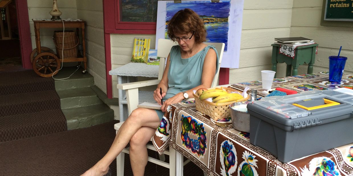 In 2015, I was an Artist-In Residence in Petosky, MI. Glorious weather...painted outside all week.