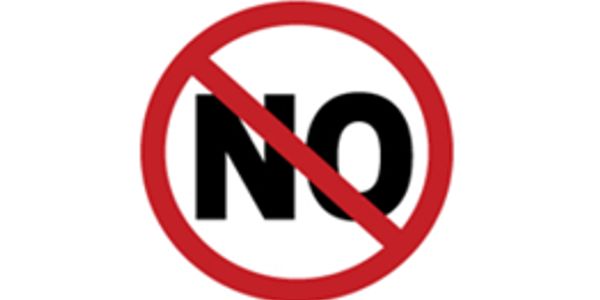 Prohibition sign over the word NO.