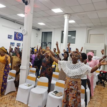 A group of Christians getting together in a church